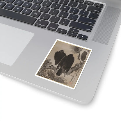 Kawanabe Kyōsai 河鍋暁斎 - Two Crows on a Pine Branch - ca. 1887 - STICKER Vinyl Kiss-Cut Decal