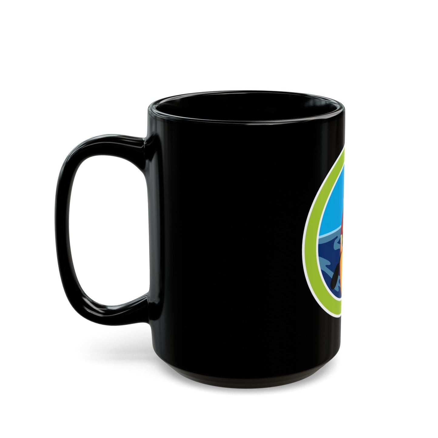 Kayaking (Boy Scout Merit Badge) Black Coffee Mug-The Sticker Space