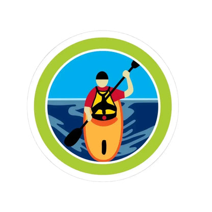 Kayaking (Boy Scout Merit Badge) STICKER Vinyl Kiss-Cut Decal 3 Inch White - The Sticker Space