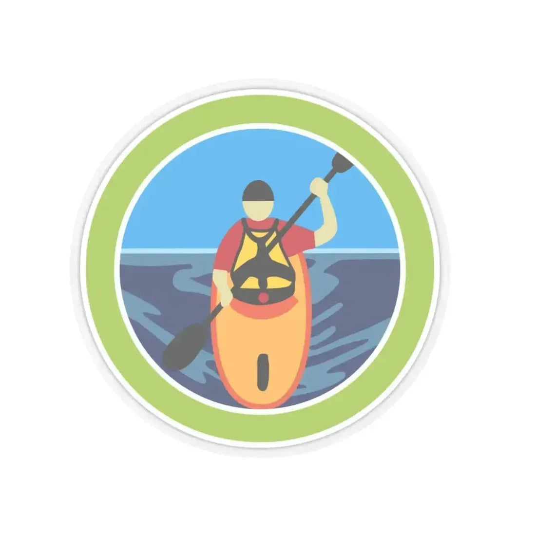 Kayaking (Boy Scout Merit Badge) STICKER Vinyl Kiss-Cut Decal 6 Inch Transparent - The Sticker Space