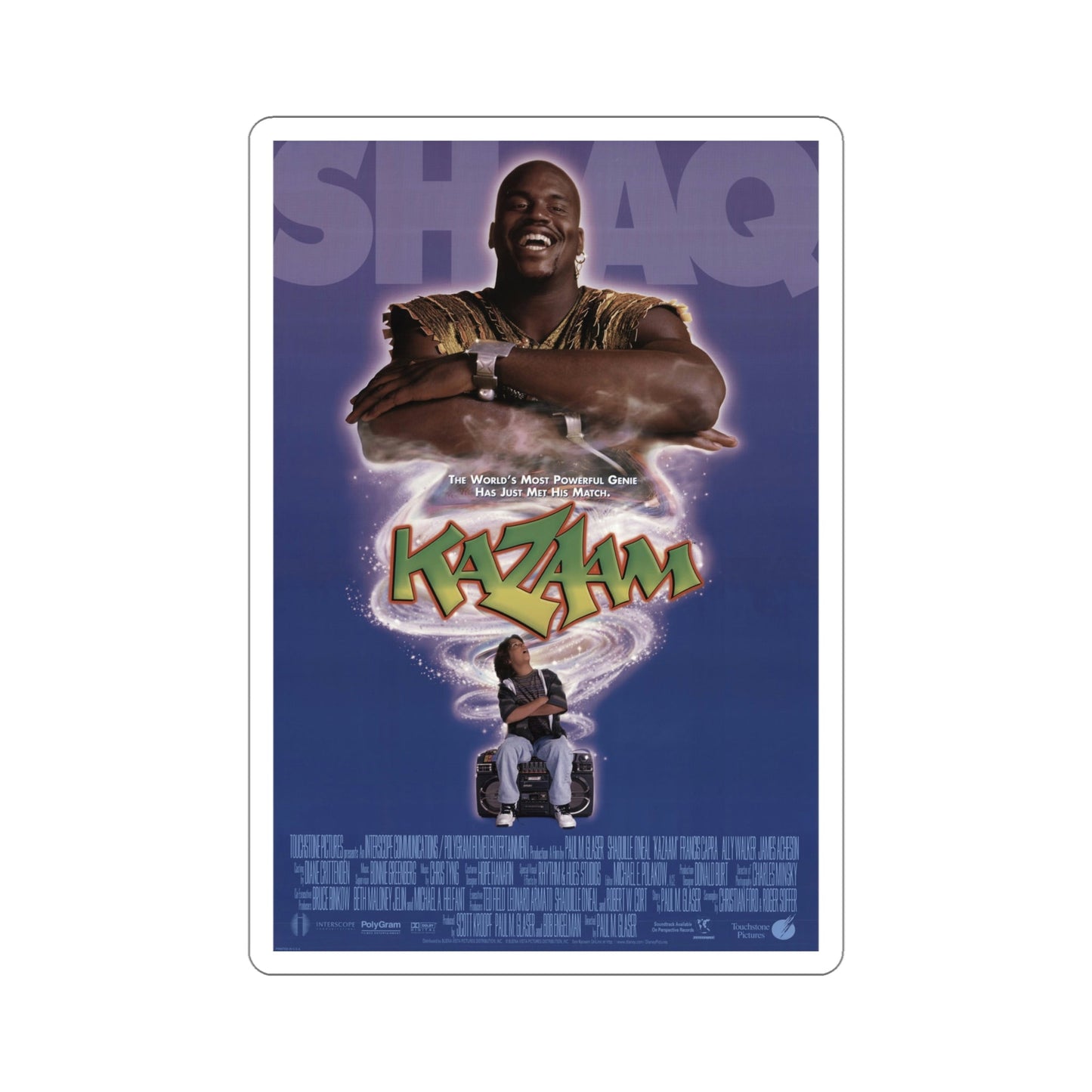 Kazaam 1996 Movie Poster STICKER Vinyl Die-Cut Decal-5 Inch-The Sticker Space