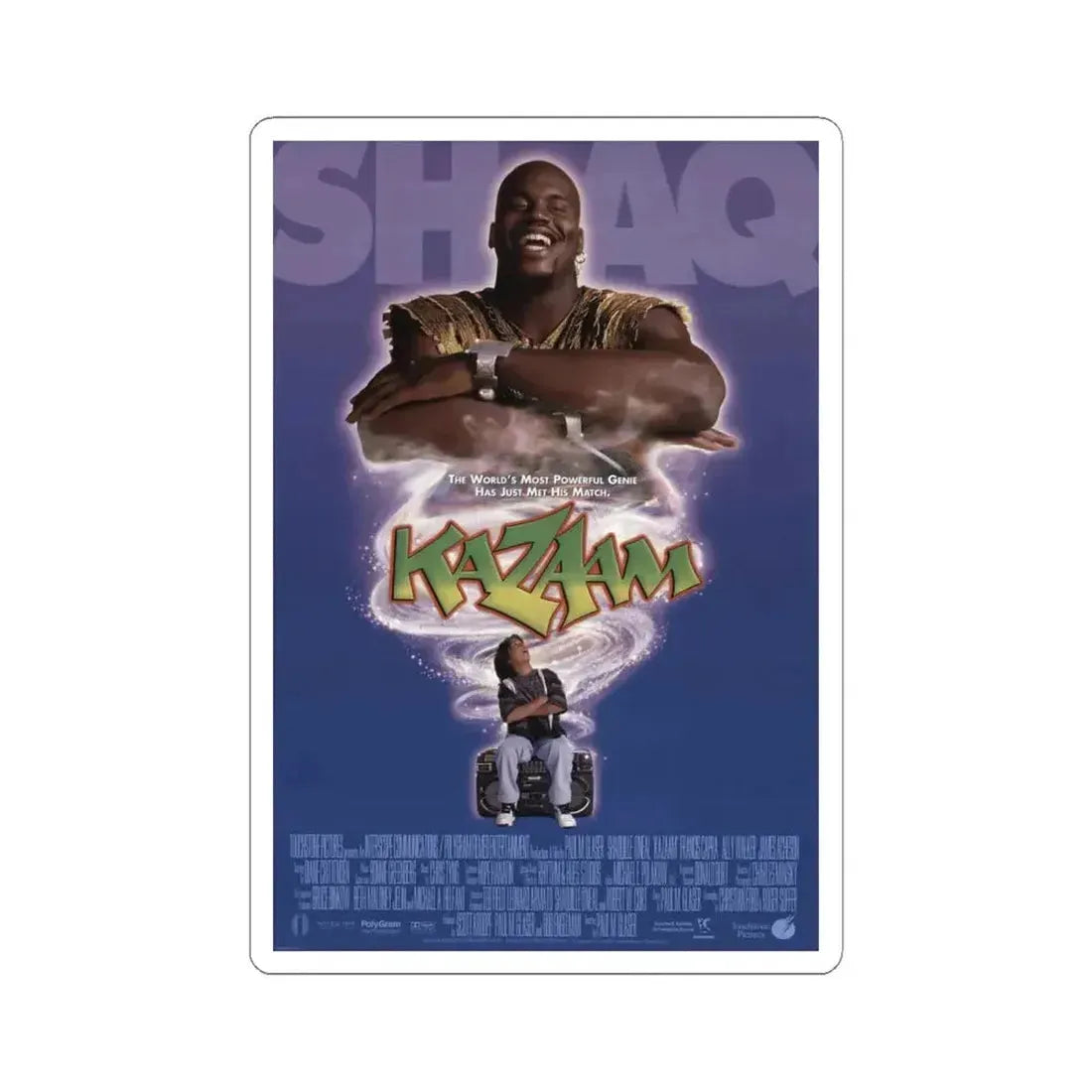 Kazaam 1996 Movie Poster - STICKER Vinyl Kiss-Cut Decal 4 Inch White - The Sticker Space