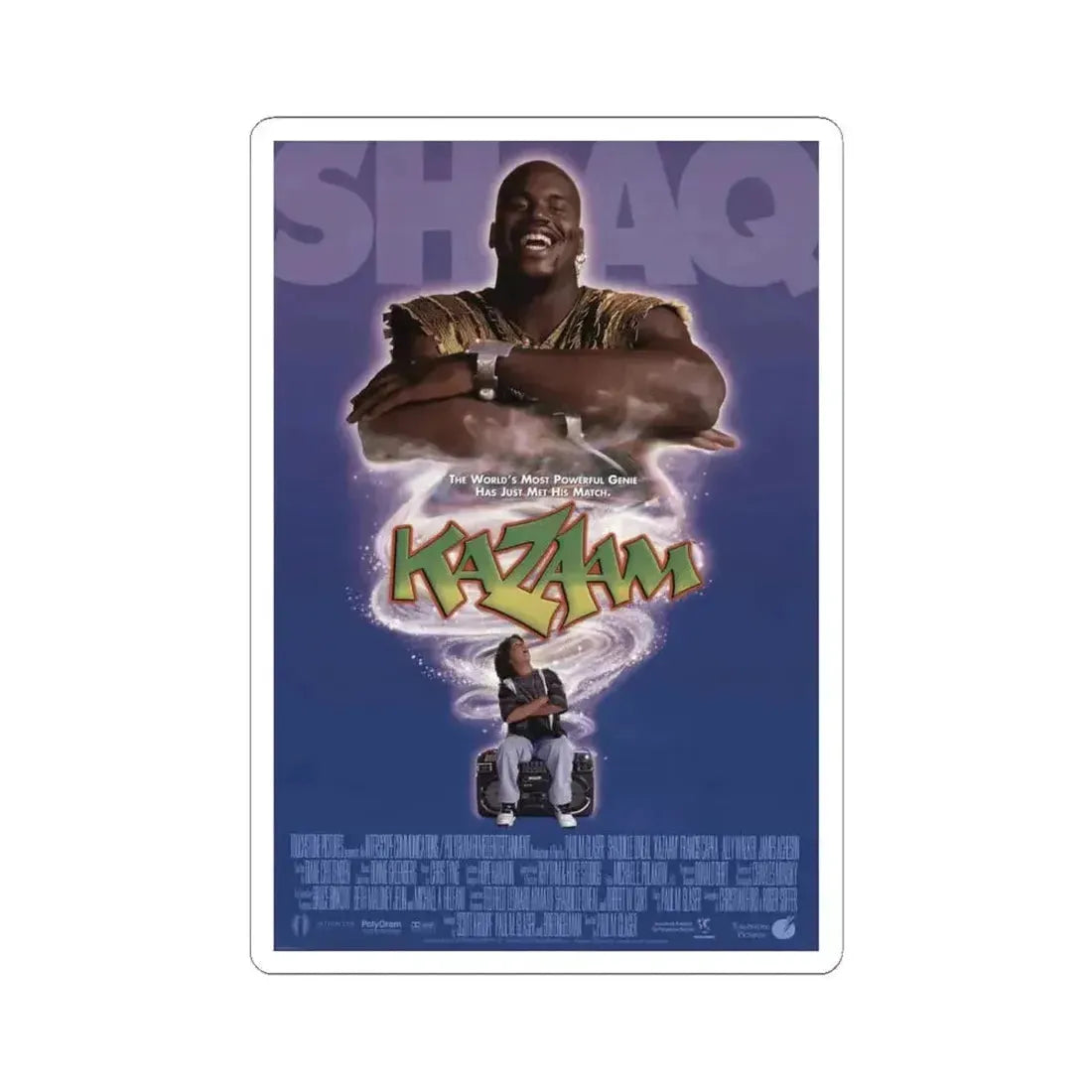 Kazaam 1996 Movie Poster - STICKER Vinyl Kiss-Cut Decal 6 Inch White - The Sticker Space