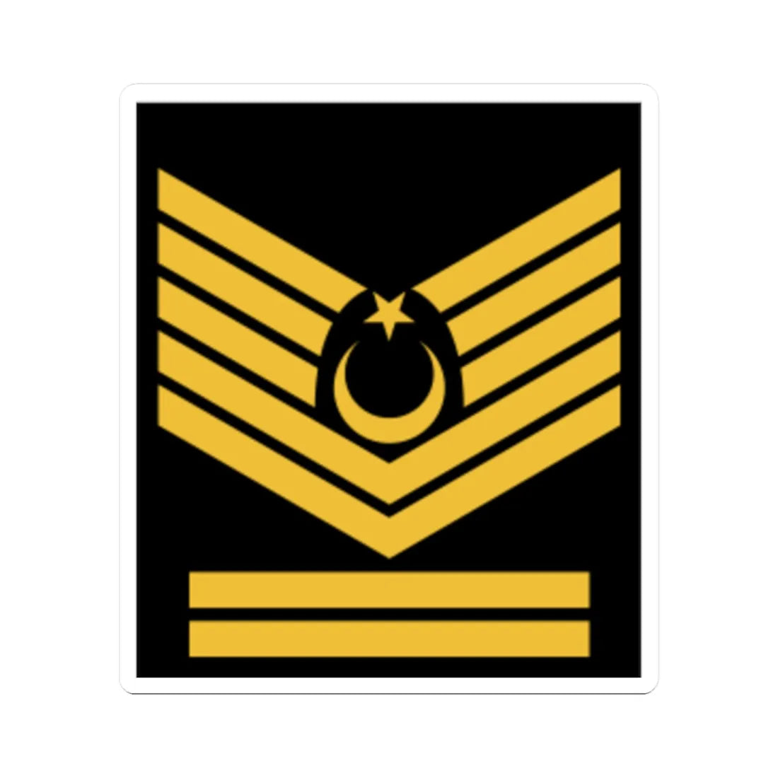 Kıdemli Başçavuş rütbe (Turkey) (Military Rank) STICKER Vinyl Kiss-Cut Decal 2 Inch White - The Sticker Space