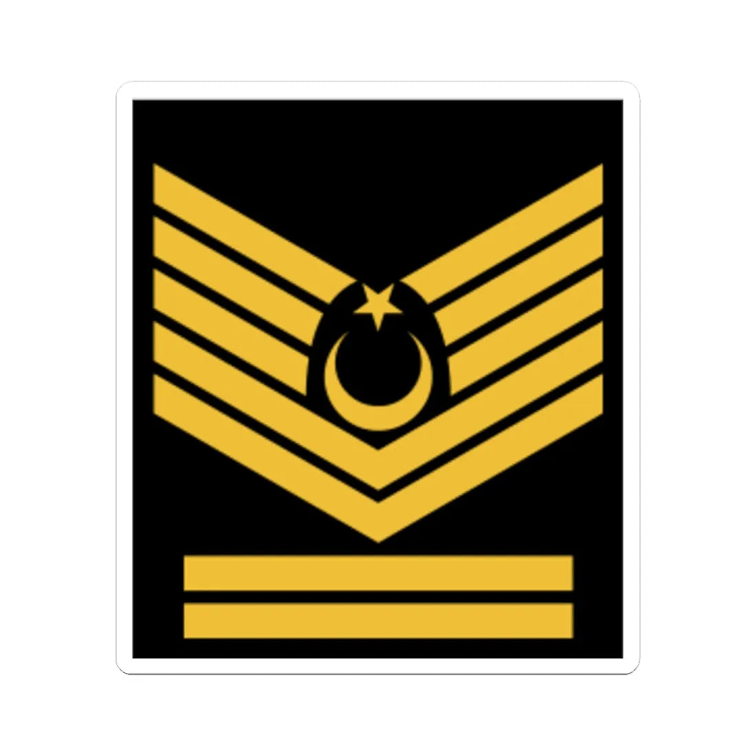 Kıdemli Başçavuş rütbe (Turkey) (Military Rank) STICKER Vinyl Kiss-Cut Decal 4 Inch White - The Sticker Space