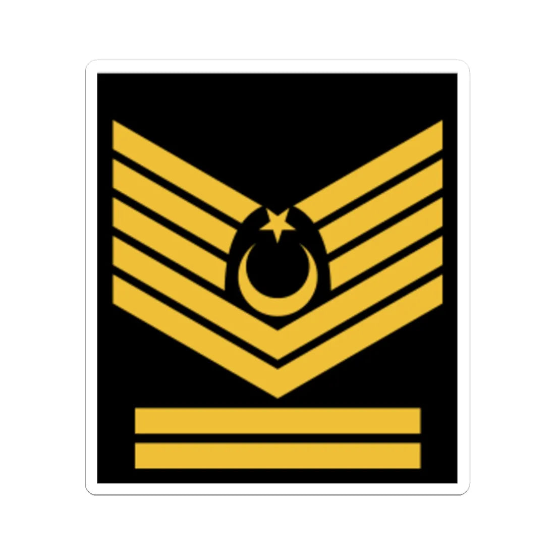 Kıdemli Başçavuş rütbe (Turkey) (Military Rank) STICKER Vinyl Kiss-Cut Decal 6 Inch White - The Sticker Space