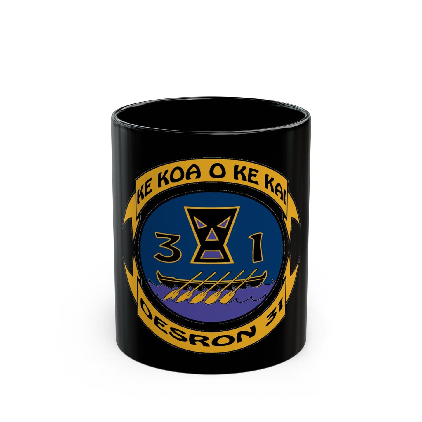 Ke Koa O Ke Kai DESRON 31 (U.S. Navy) Black Coffee Mug-11oz-The Sticker Space