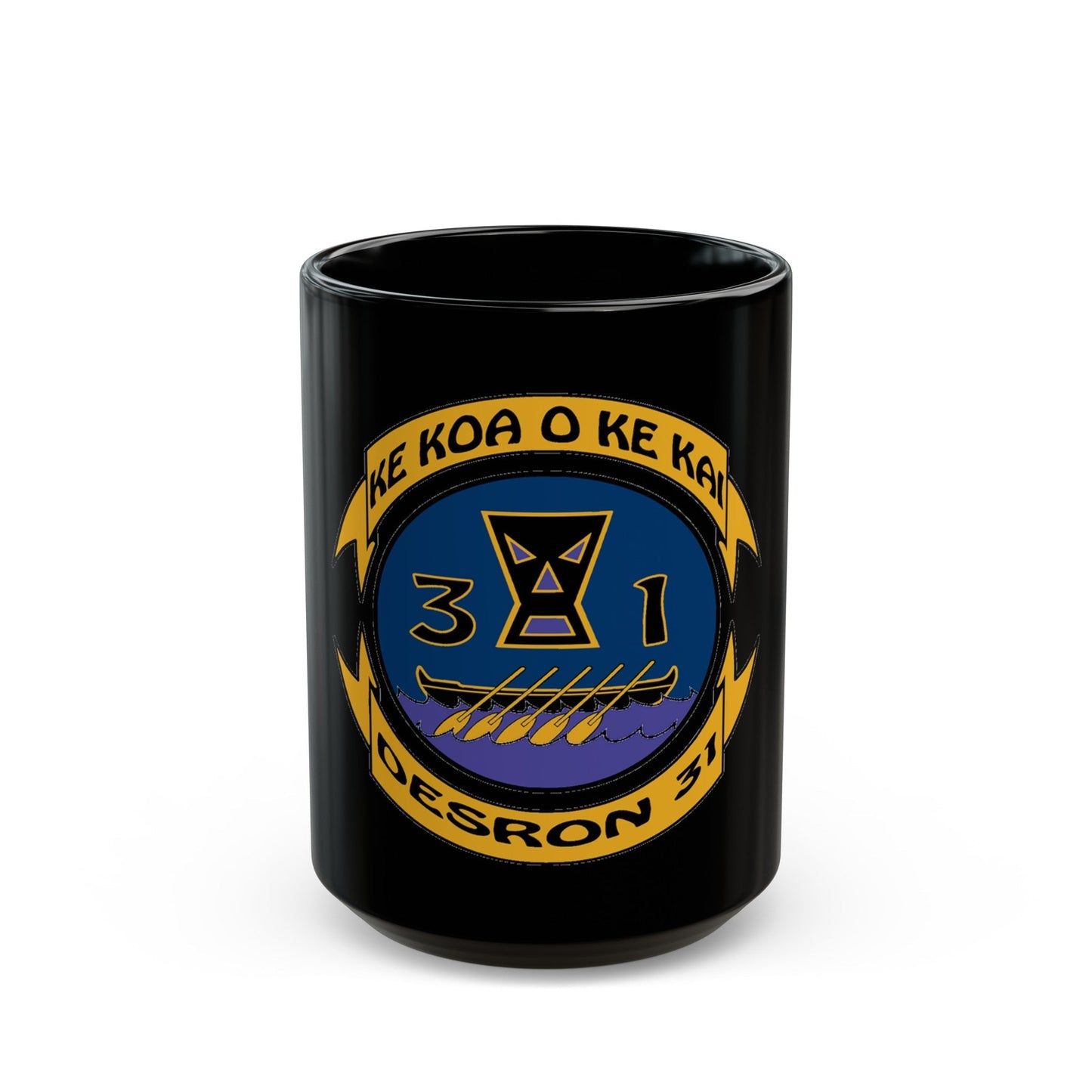 Ke Koa O Ke Kai DESRON 31 (U.S. Navy) Black Coffee Mug-15oz-The Sticker Space