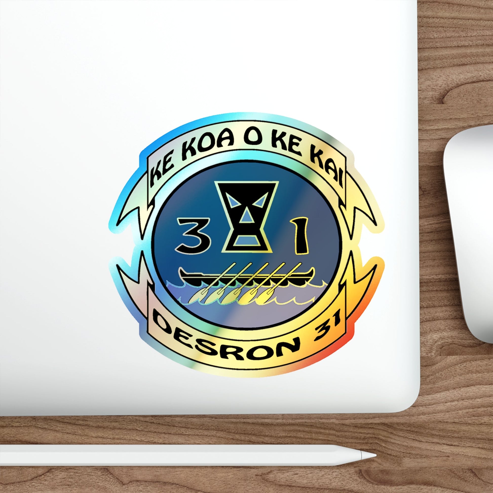 Ke Koa O Ke Kai DESRON 31 (U.S. Navy) Holographic STICKER Die-Cut Vinyl Decal-The Sticker Space