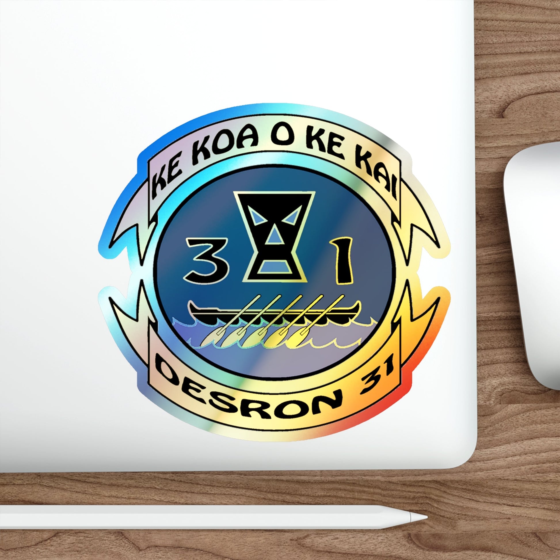 Ke Koa O Ke Kai DESRON 31 (U.S. Navy) Holographic STICKER Die-Cut Vinyl Decal-The Sticker Space