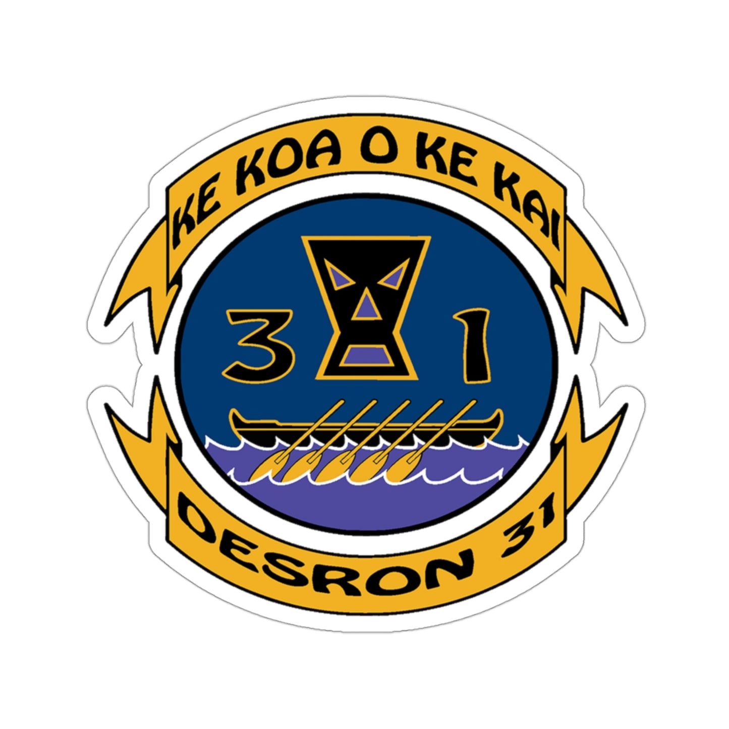 Ke Koa O Ke Kai DESRON 31 (U.S. Navy) STICKER Vinyl Die-Cut Decal-3 Inch-The Sticker Space