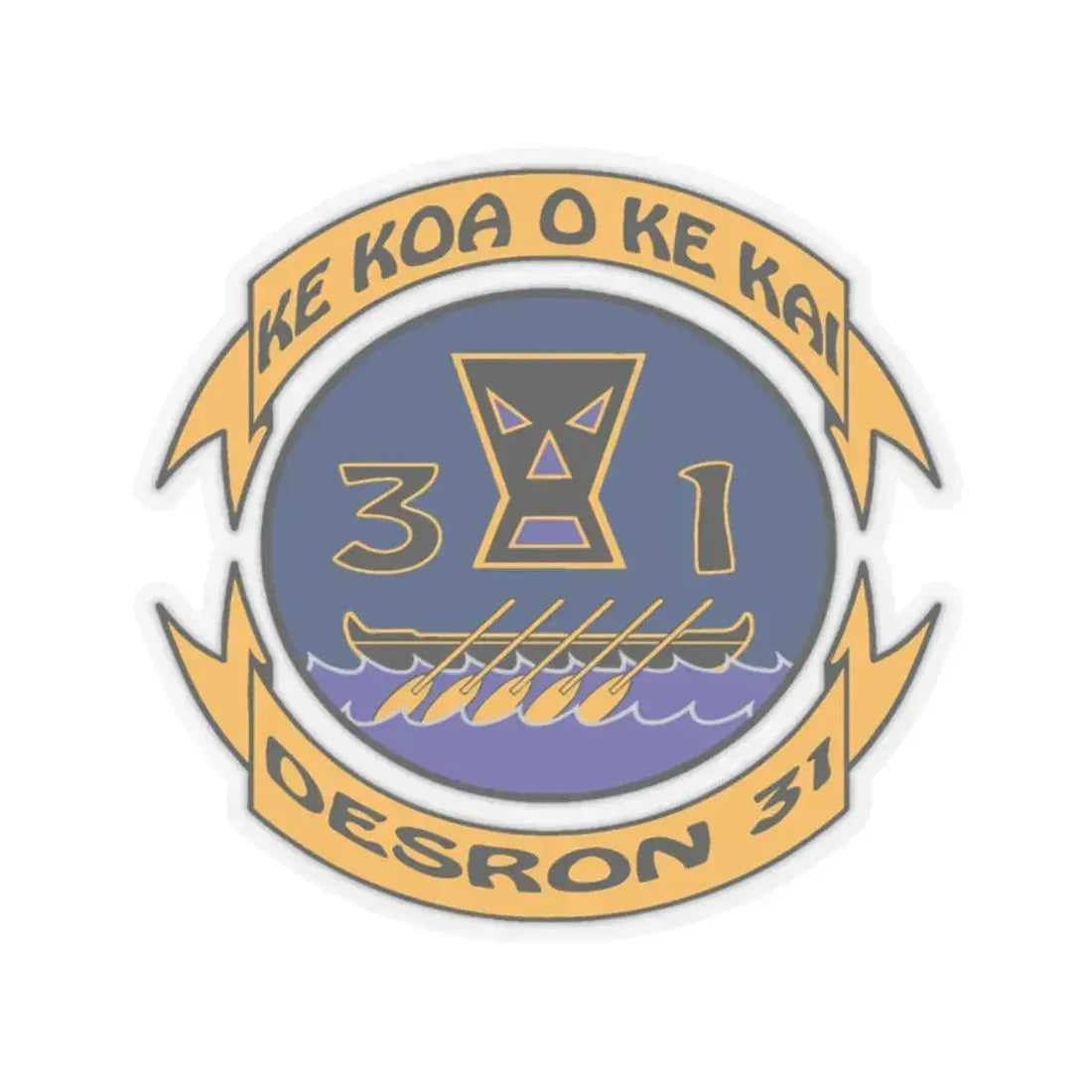 Ke Koa O Ke Kai DESRON 31 (U.S. Navy) STICKER Vinyl Kiss-Cut Decal 2 Inch Transparent - The Sticker Space