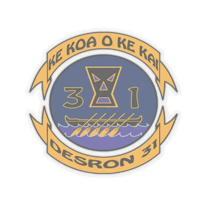 Ke Koa O Ke Kai DESRON 31 (U.S. Navy) STICKER Vinyl Kiss-Cut Decal 2 Inch Transparent - The Sticker Space