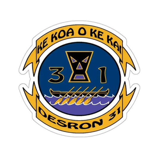 Ke Koa O Ke Kai DESRON 31 (U.S. Navy) STICKER Vinyl Kiss-Cut Decal 2 Inch White - The Sticker Space