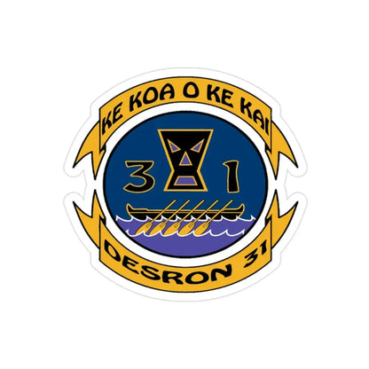 Ke Koa O Ke Kai DESRON 31 (U.S. Navy) Transparent STICKER Die-Cut Vinyl Decal 2 Inch Transparent - The Sticker Space