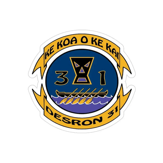 Ke Koa O Ke Kai DESRON 31 (U.S. Navy) Transparent STICKER Die-Cut Vinyl Decal 6 Inch Transparent - The Sticker Space