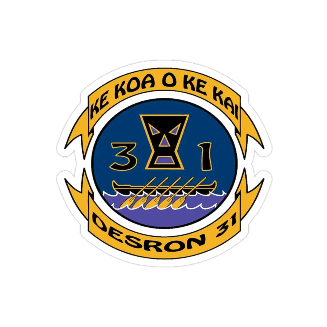 Ke Koa O Ke Kai DESRON 31 (U.S. Navy) Transparent STICKER Die-Cut Vinyl Decal - The Sticker Space