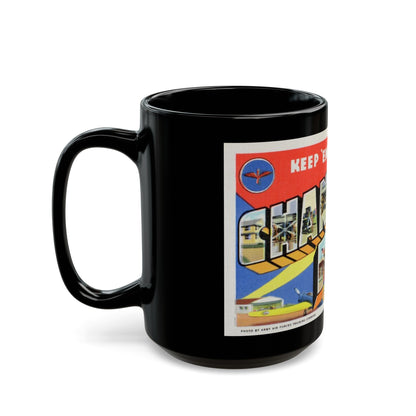 Keep em flying Chanute Field (Greeting Postcards) Black Coffee Mug-The Sticker Space