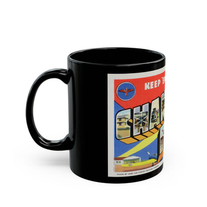 Keep em flying Chanute Field (Greeting Postcards) Black Coffee Mug-The Sticker Space