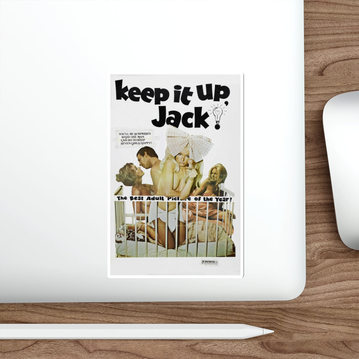 KEEP IT UP, JACK 1974 Movie Poster STICKER Vinyl Die-Cut Decal-The Sticker Space