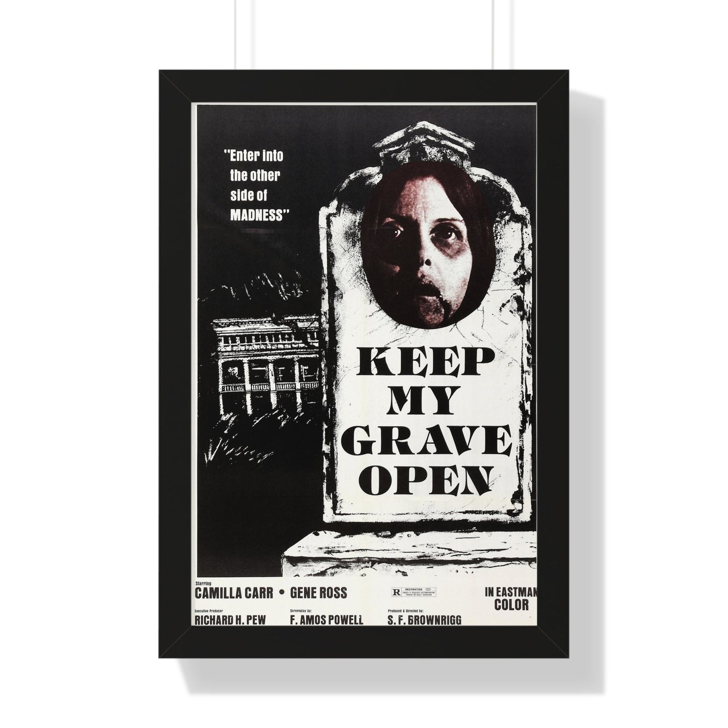 KEEP MY GRAVE OPEN 1977 - Framed Movie Poster-16″ x 24″-The Sticker Space