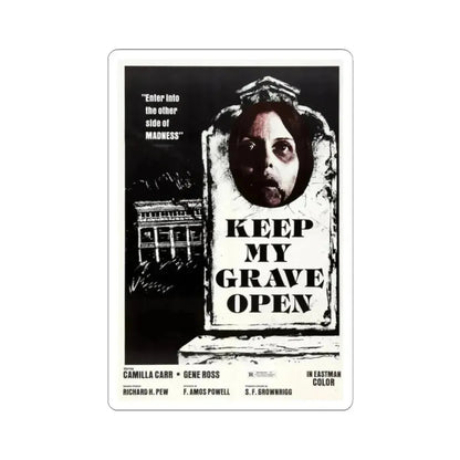 KEEP MY GRAVE OPEN 1977 Movie Poster - STICKER Vinyl Kiss-Cut Decal 2 Inch White - The Sticker Space