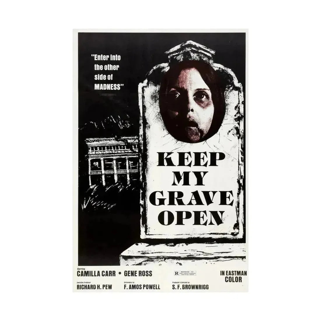 KEEP MY GRAVE OPEN 1977 - Paper Movie Poster - The Sticker Space