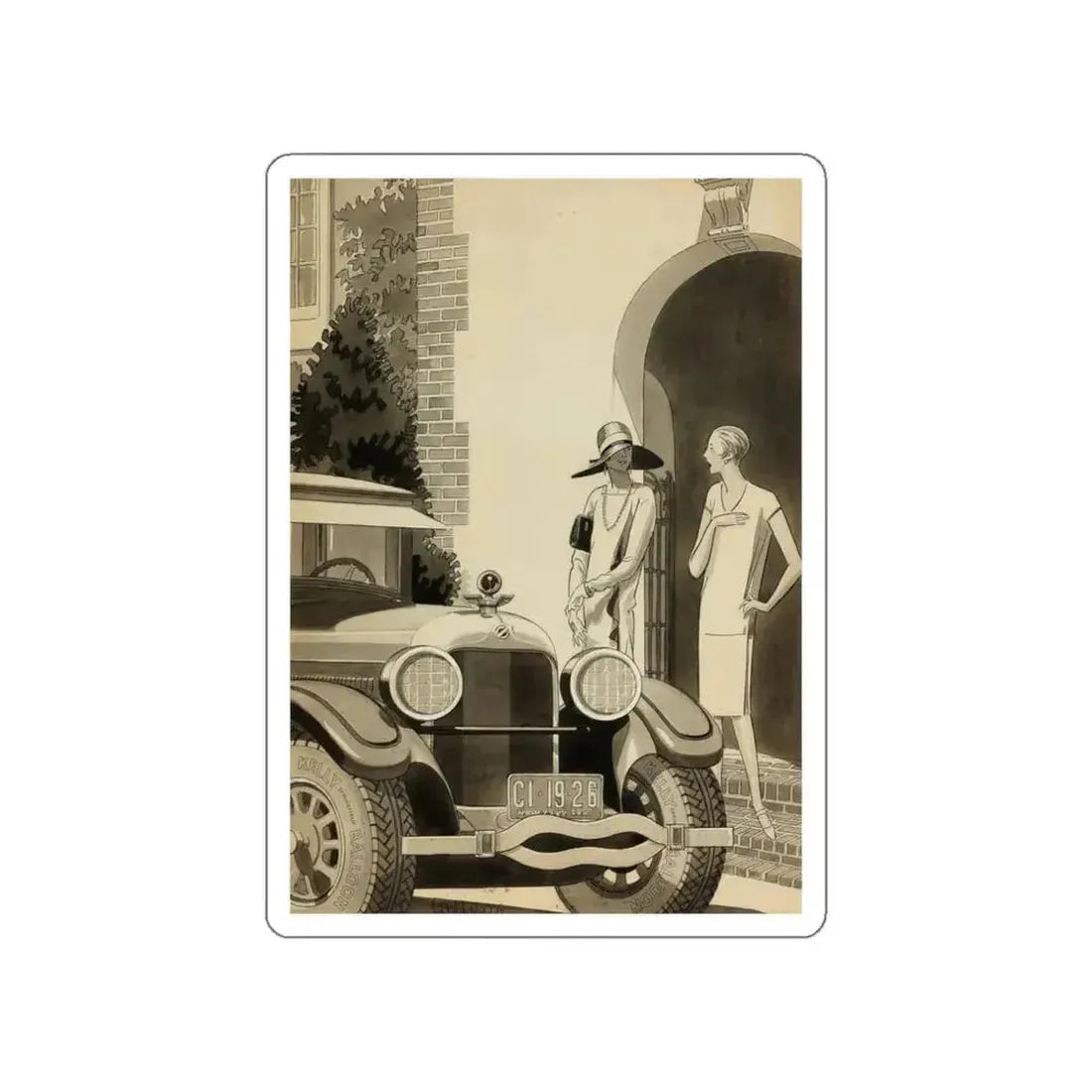 Kelly Tires ad illustration, 1926 (Magazine Illustration) STICKER Vinyl Die-Cut Decal - The Sticker Space