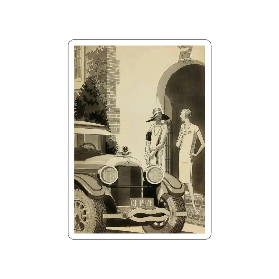 Kelly Tires ad illustration, 1926 (Magazine Illustration) STICKER Vinyl Die-Cut Decal - The Sticker Space