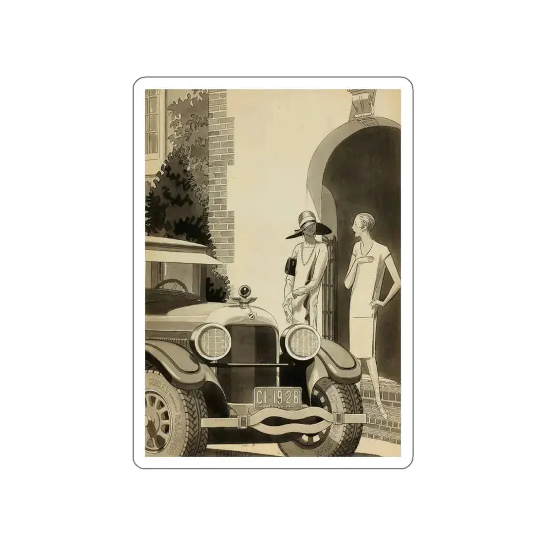 Kelly Tires ad illustration, 1926 (Magazine Illustration) STICKER Vinyl Die-Cut Decal White Die-Cut 3 Inch - The Sticker Space