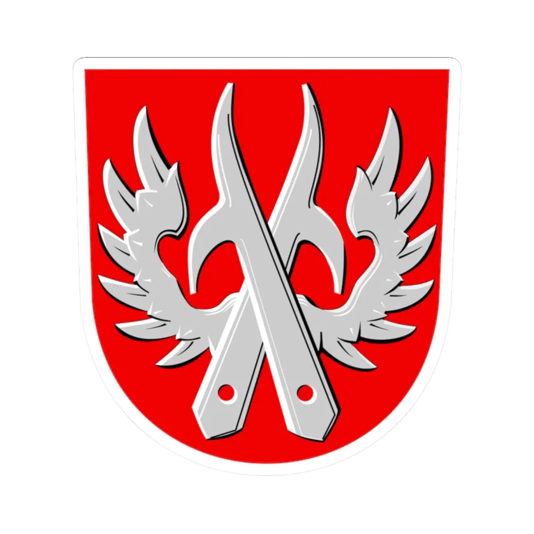 Kemijärvi.vaakuna.1960 (Finland) (Coat of Arms) STICKER Vinyl Kiss-Cut Decal 2 Inch White - The Sticker Space