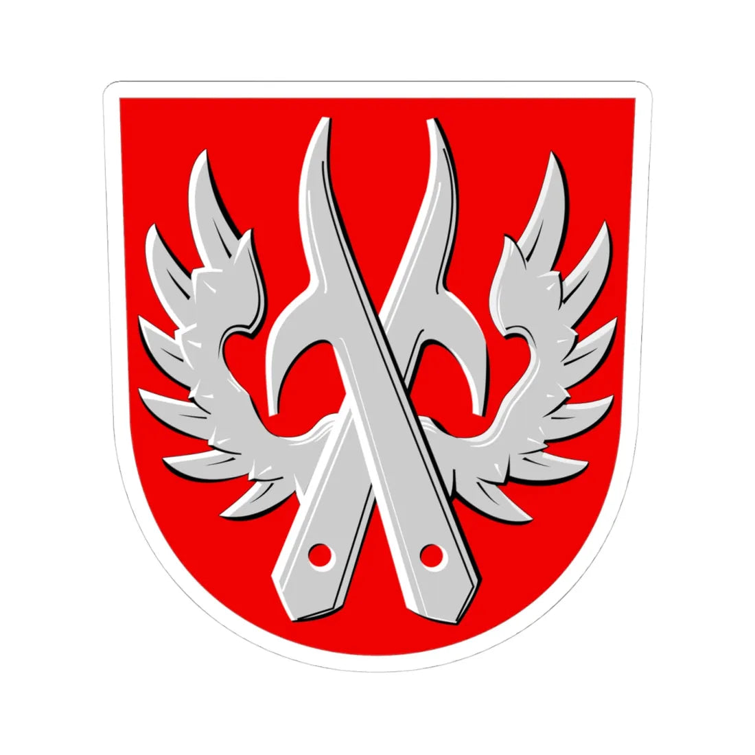 Kemijärvi.vaakuna.1960 (Finland) (Coat of Arms) STICKER Vinyl Kiss-Cut Decal 4 Inch White - The Sticker Space