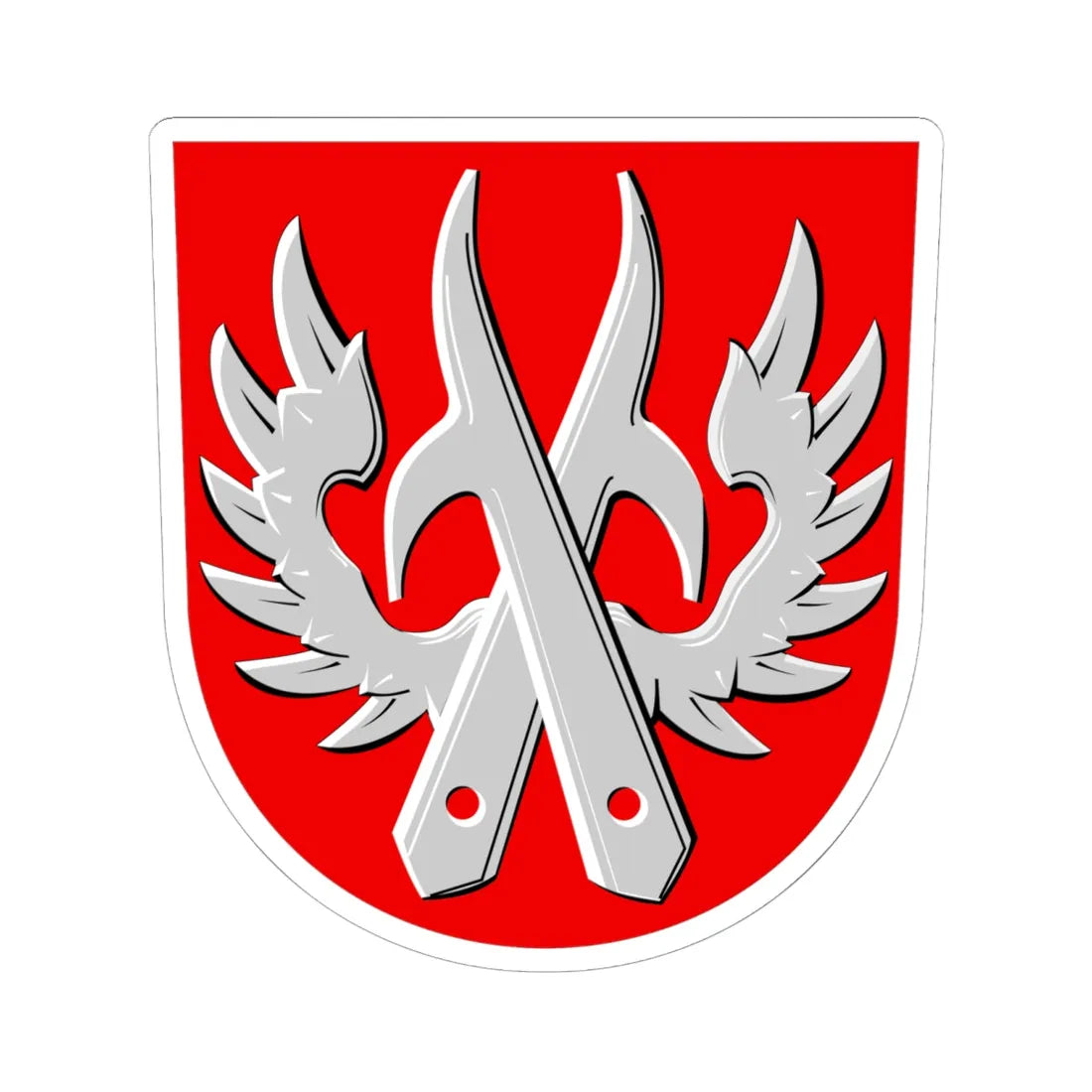 Kemijärvi.vaakuna.1960 (Finland) (Coat of Arms) STICKER Vinyl Kiss-Cut Decal 6 Inch White - The Sticker Space