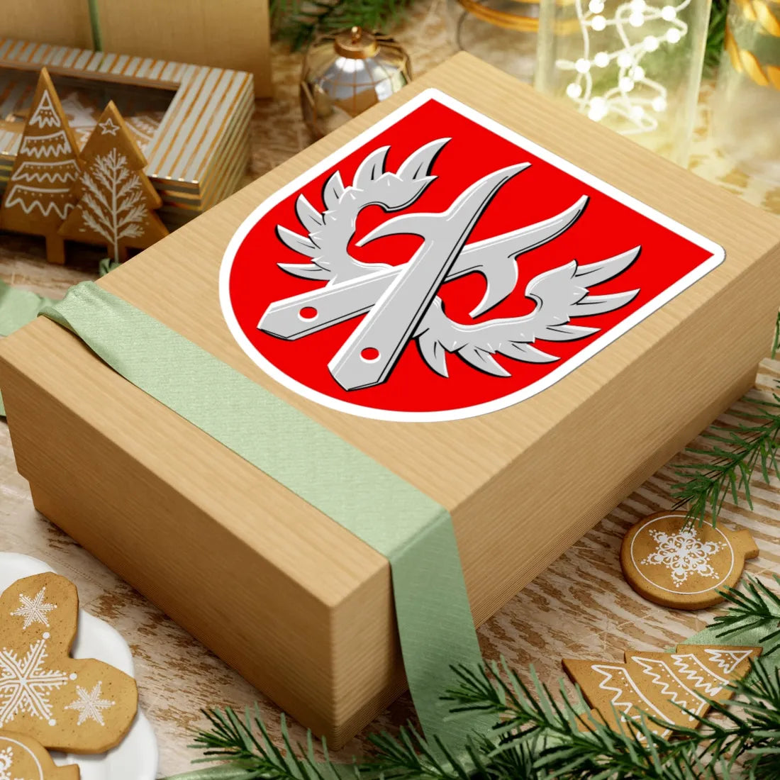 Kemijärvi.vaakuna.1960 (Finland) (Coat of Arms) STICKER Vinyl Kiss-Cut Decal - The Sticker Space