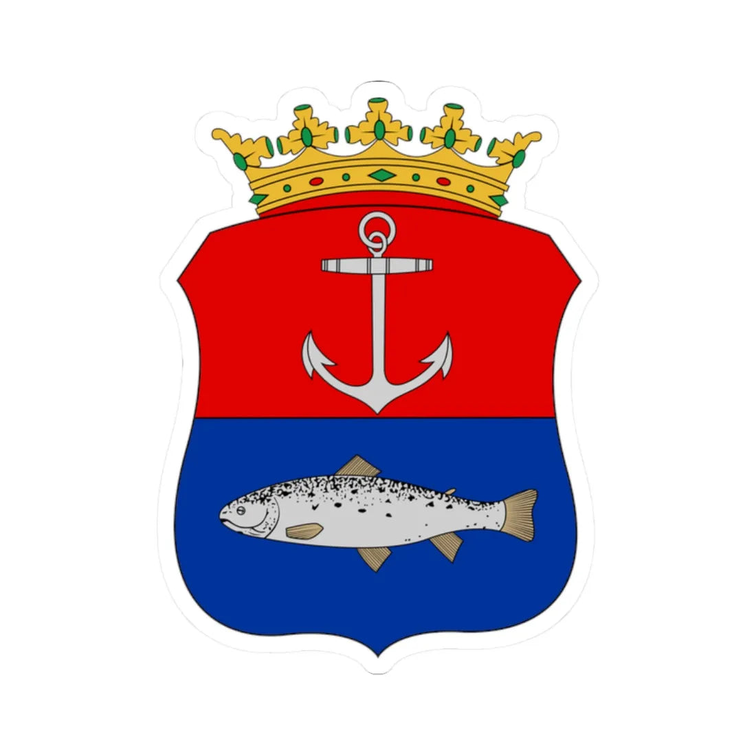 Kemi.vaakuna (Finland) (Coat of Arms) STICKER Vinyl Kiss-Cut Decal 2 Inch White - The Sticker Space