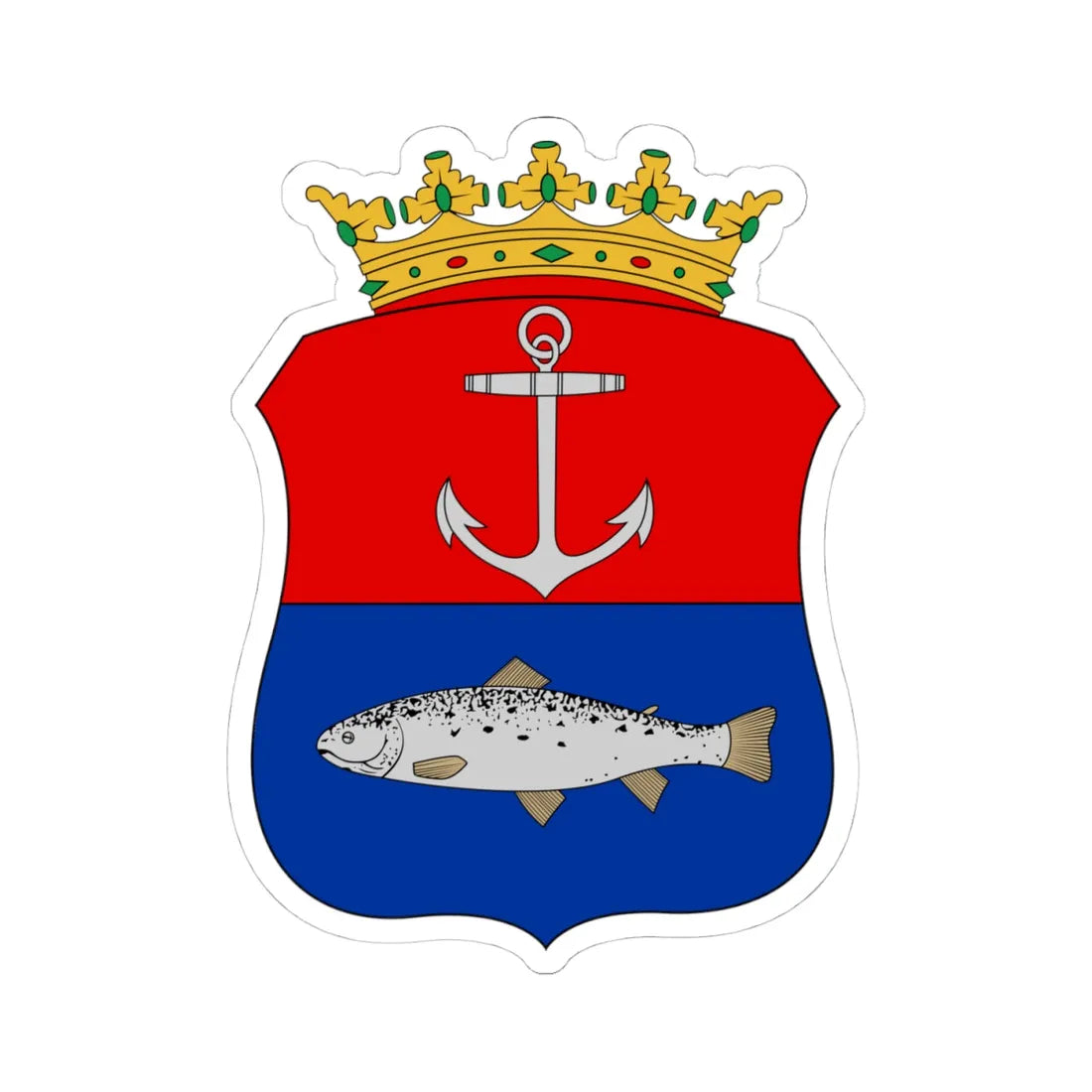 Kemi.vaakuna (Finland) (Coat of Arms) STICKER Vinyl Kiss-Cut Decal 4 Inch White - The Sticker Space