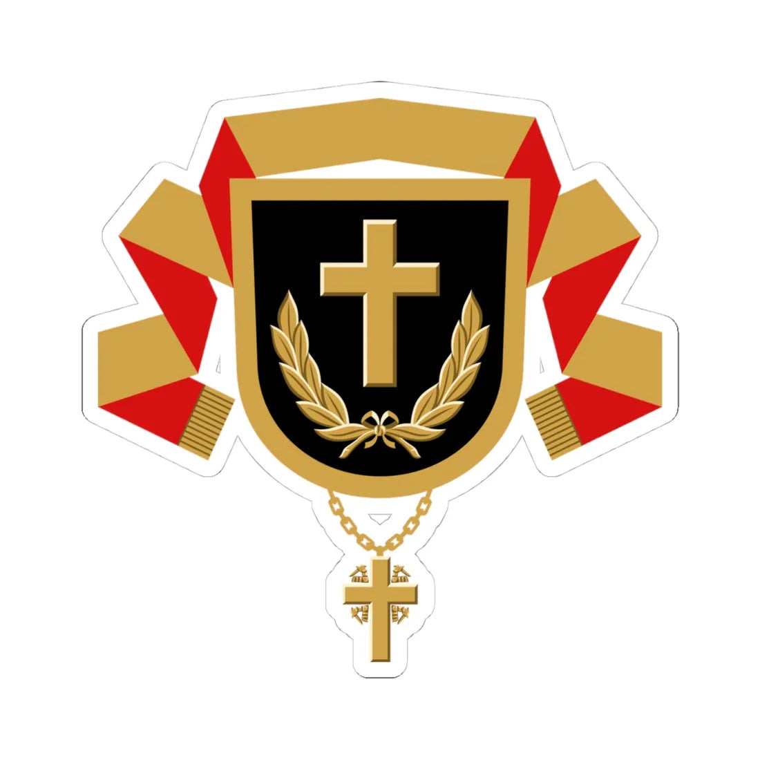 Kenttäpiispan vaakuna (Finland) (Coat of Arms) STICKER Vinyl Kiss-Cut Decal 4 Inch White - The Sticker Space