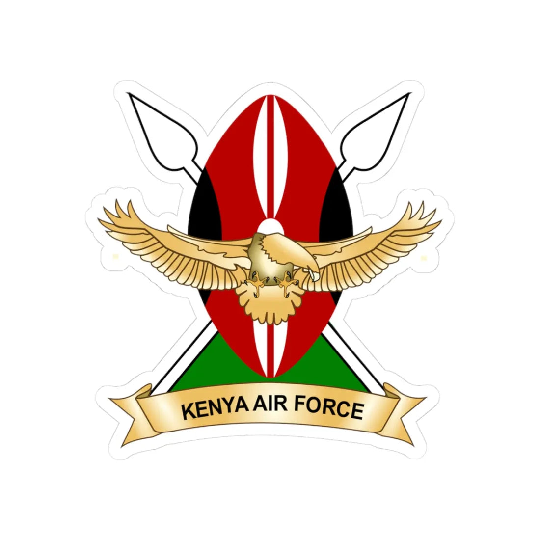 Kenya Airforce logo (Kenya) (Coat of Arms) STICKER Vinyl Kiss-Cut Decal 3 Inch White - The Sticker Space