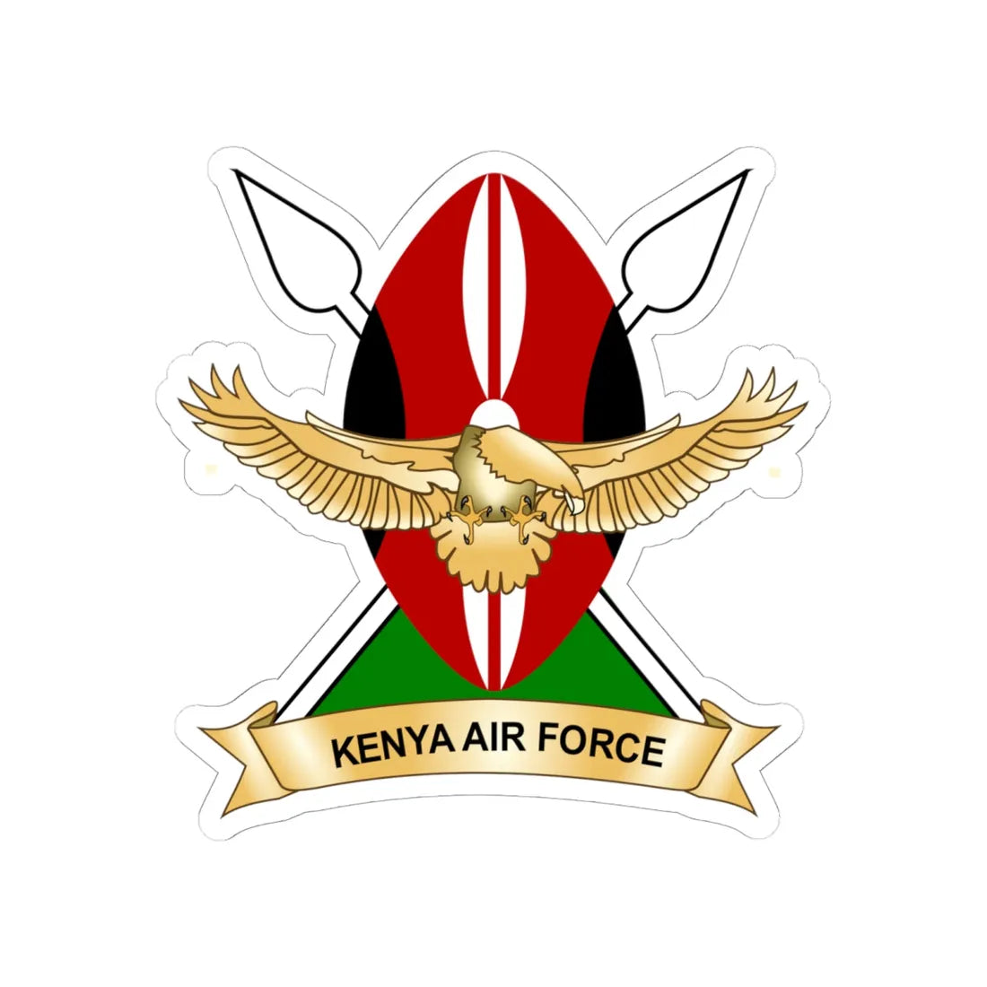 Kenya Airforce logo (Kenya) (Coat of Arms) STICKER Vinyl Kiss-Cut Decal 6 Inch White - The Sticker Space