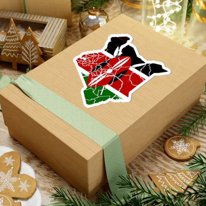 Kenya flag map (Kenya) STICKER Vinyl Kiss-Cut Decal - The Sticker Space