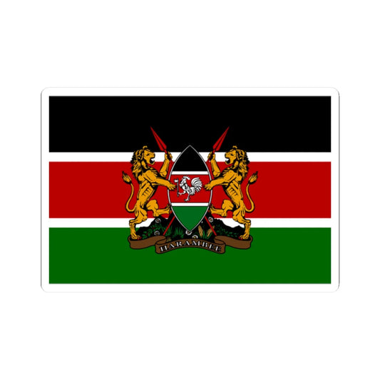 Kenyan coat of arms flag (Kenya) STICKER Vinyl Kiss-Cut Decal 2 Inch White - The Sticker Space