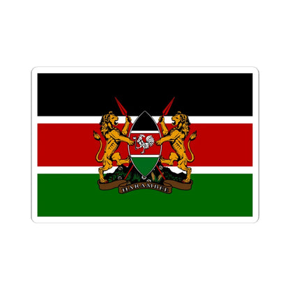 Kenyan coat of arms flag (Kenya) STICKER Vinyl Kiss-Cut Decal 6 Inch White - The Sticker Space