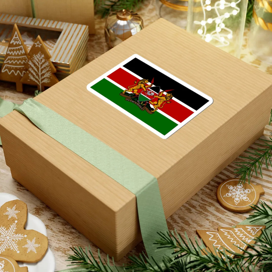 Kenyan coat of arms flag (Kenya) STICKER Vinyl Kiss-Cut Decal - The Sticker Space