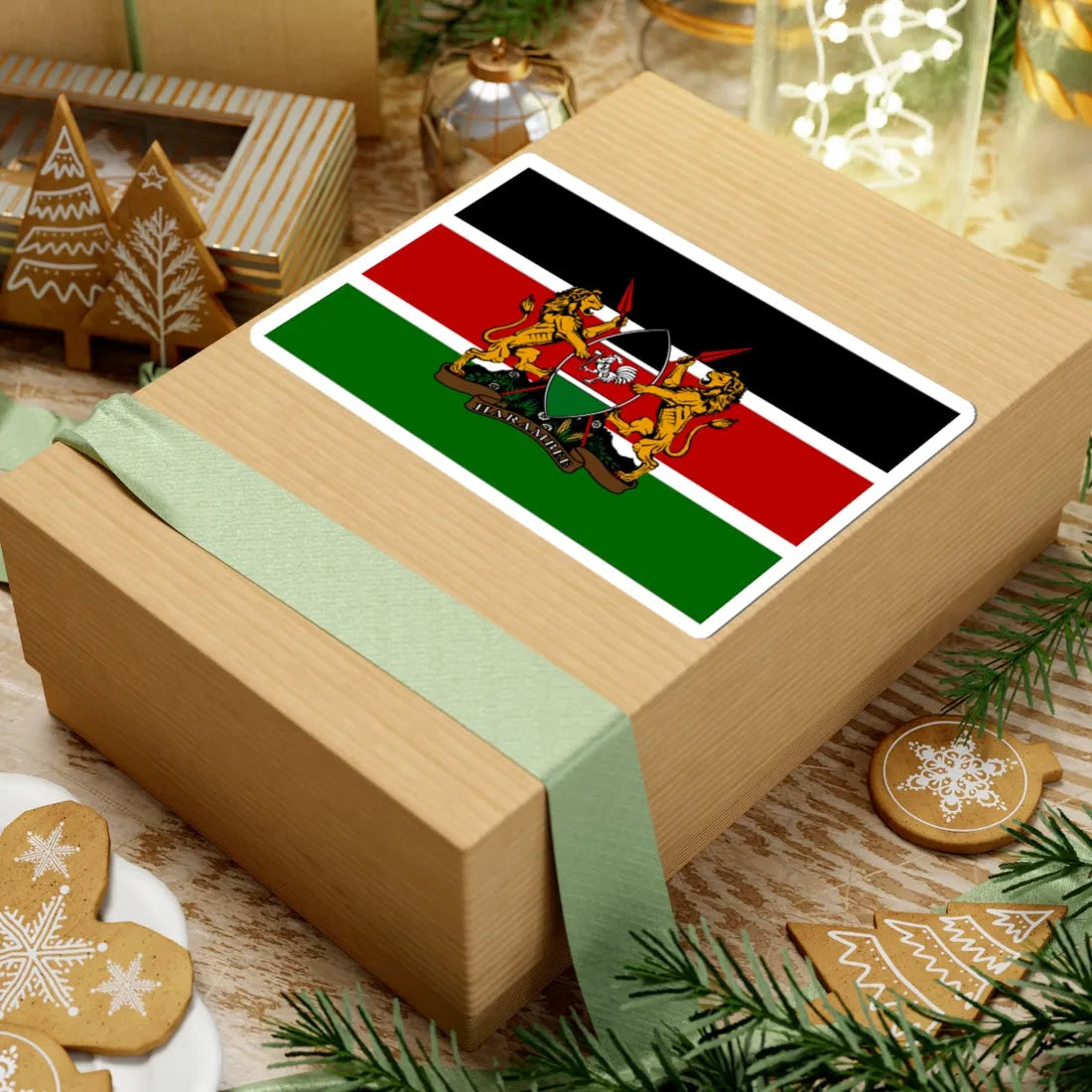 Kenyan coat of arms flag (Kenya) STICKER Vinyl Kiss-Cut Decal - The Sticker Space