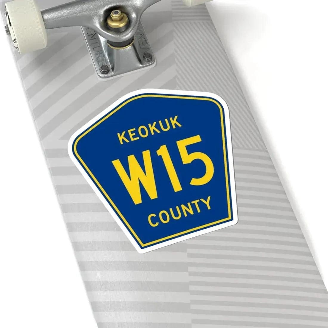 Keokuk County Route W15 IA (Iowa) (Road Sign) STICKER Vinyl Kiss-Cut Decal - The Sticker Space
