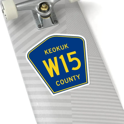 Keokuk County Route W15 IA (Iowa) (Road Sign) STICKER Vinyl Kiss-Cut Decal - The Sticker Space