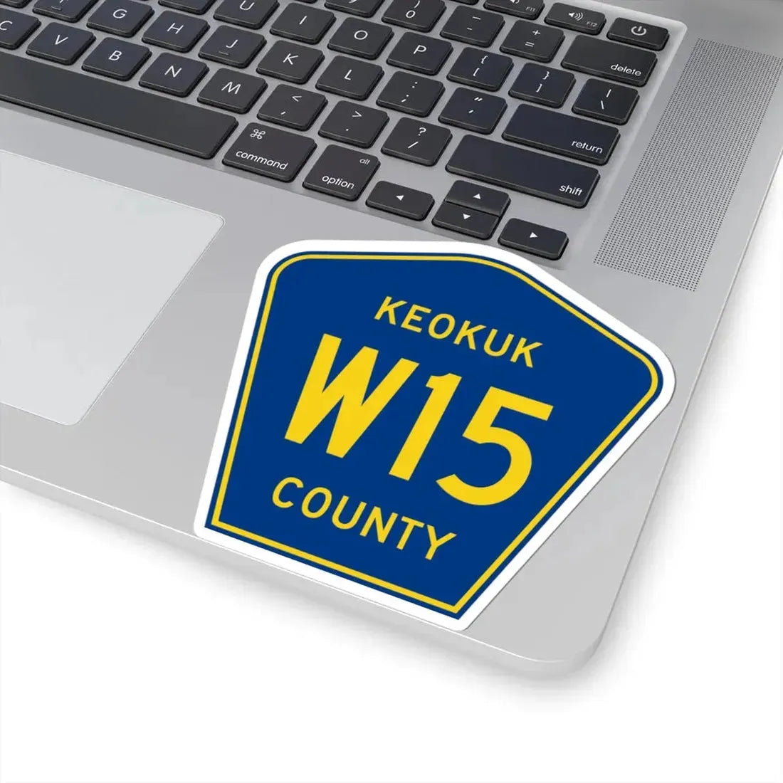 Keokuk County Route W15 IA (Iowa) (Road Sign) STICKER Vinyl Kiss-Cut Decal - The Sticker Space