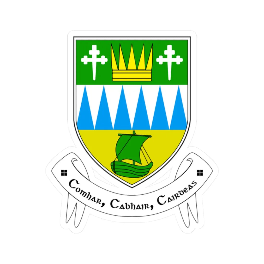 Kerrycocologo (Ireland) (Coat of Arms) STICKER Vinyl Kiss-Cut Decal 2 Inch White - The Sticker Space