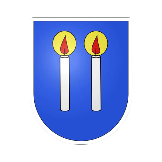 Kerzers-coat of arms (Switzerland) (Coat of Arms) STICKER Vinyl Kiss-Cut Decal 2 Inch White - The Sticker Space