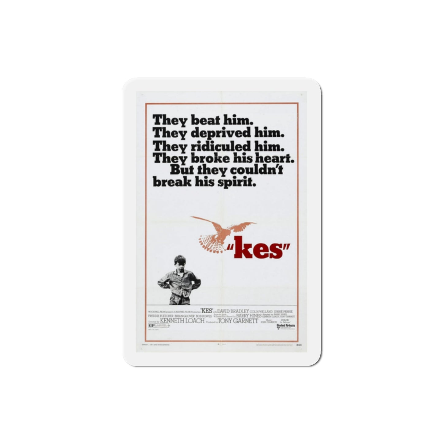 Kes 1970 Movie Poster Die-Cut Magnet-2 Inch-The Sticker Space